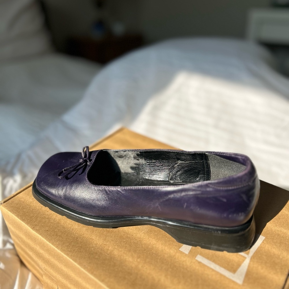 ALDO Vintage Flats 90's Indigo Purple Leather Shoes | Women's Size 7.5 - Picture 5 of 12